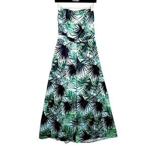 Molly Bracken Sleeveless Jumpsuit Romper Wide Leg Palazzo Pant Tropical Size M